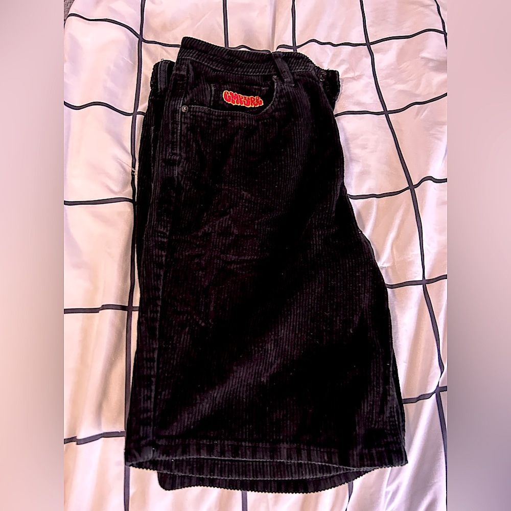 Empyre Black Corduroy Shorts.